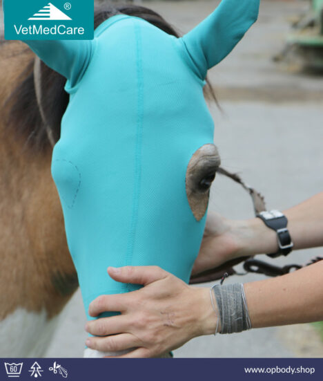 VetMedCare Pferde Kopfmaske Augenschutz Kopfhaube